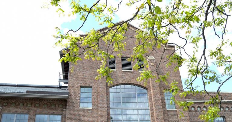 Education Sciences Building, home of Educational Psychology, in spring