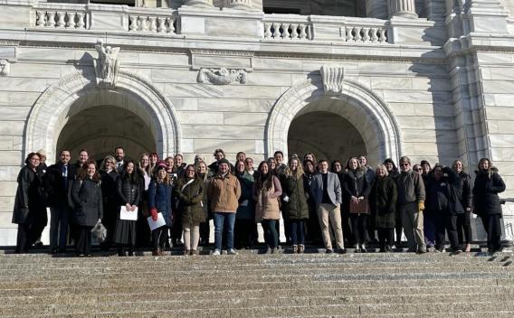 MN School Counselors and Grad students in front of the capitol